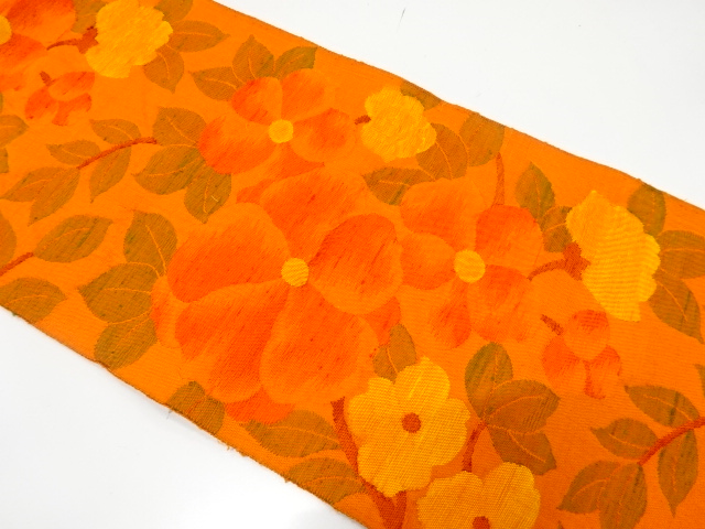 JAPANESE KIMONO / TSUMUGI WEAVING KUSABANA PATTERN NAGOYA OBI